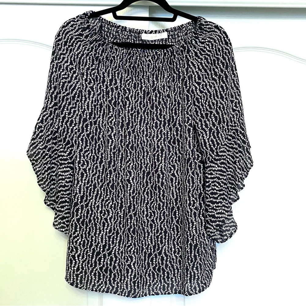 Bundle of two Belle by Kim Gravel tops, size XS, black and white